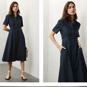 Club Monaco Women’s Cotton Poplin Navy Dress Size 8